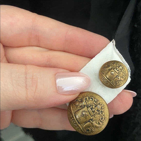 ZARA BLACK BLAZER TWEED WITH GOLD BUTTONS COAT JACKET - Picture 11 of 12